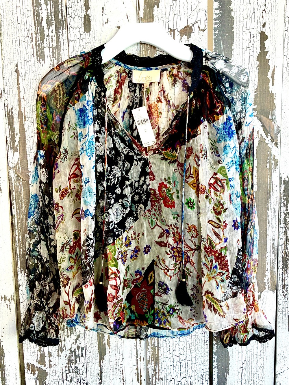 Love The Label Anthropologie Annora Boho Ruffle Blouse S NWT